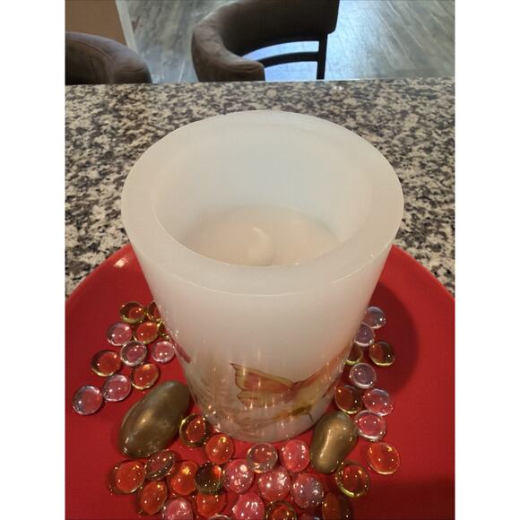 Pair Of Flickering Flameless Candle D4 x H6, Butterfly Battery Operated - Picture 6 of 10